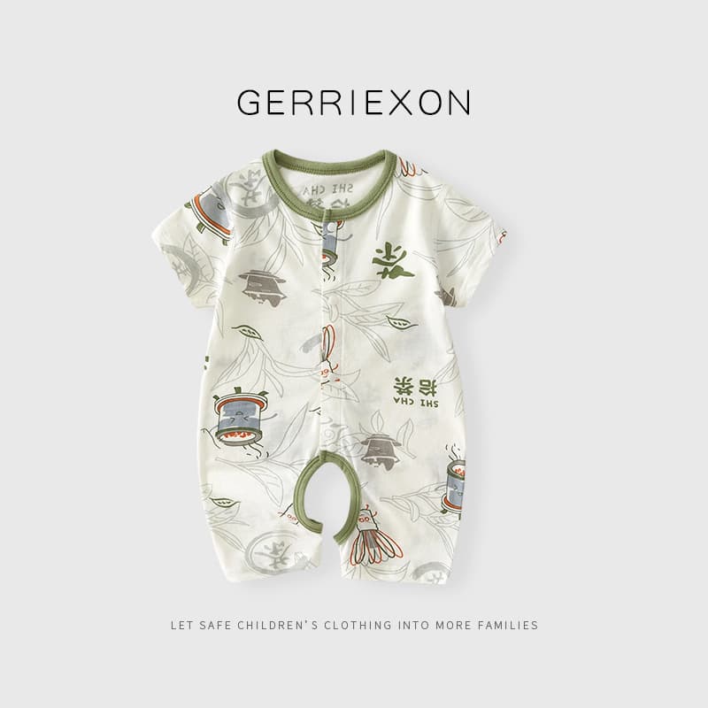 Baby Romper Summer Thin Style 2025 Newborn Boys Sleepwear Cute Cotton Bodysuit with Crotch Opening