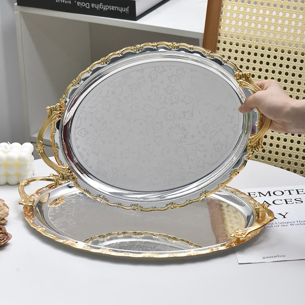 European-style Oval Tray Cake Aromatherapy Dish High-end Jewelry Cosmetic Storage Lace Tray Ornament