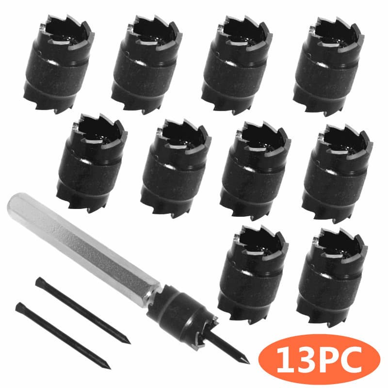 13-Piece Spot Weld Drill Bit Set, Hex Shank Spot Weld Remover Drill Bits for Removing Weld Spots and Weld Scars, Metal Hole Cutter