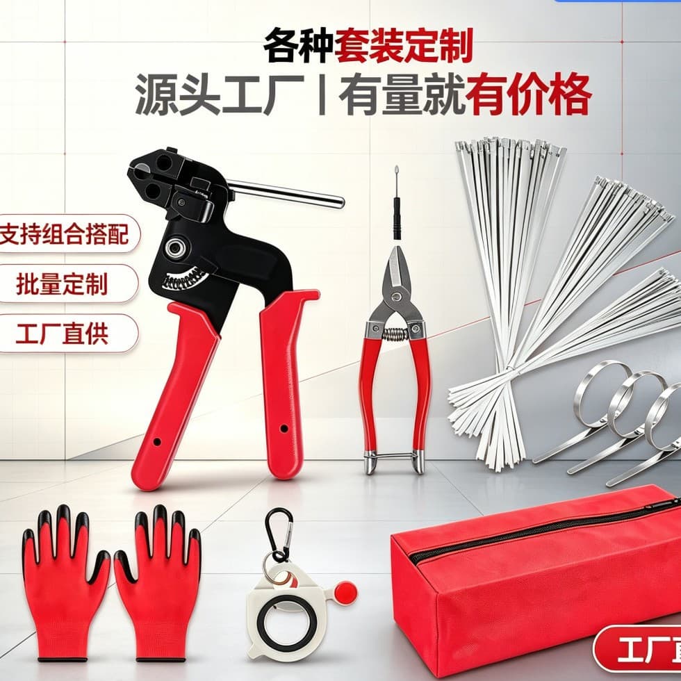 Cable Tie Pliers, Manual Cable Tie Tool, Tensioner and Cutter in One, Stainless Steel Cable Tie Gun