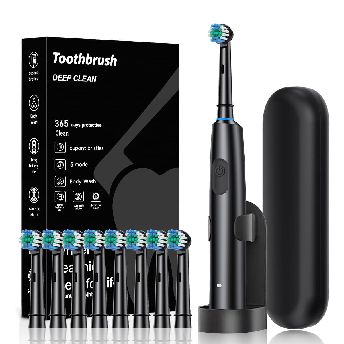 Factory Direct Rotating Round Head Electric Toothbrush Adult Travel Case Portable Case Cross-border Electric Toothbrush Drop Shipping