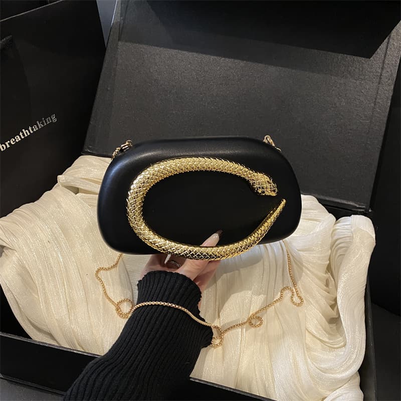 New Cross-Border Snake Head Design Clutch Evening Bag Shoulder Crossbody Bag Irregular Shell Acrylic Bag Fashion Wedding