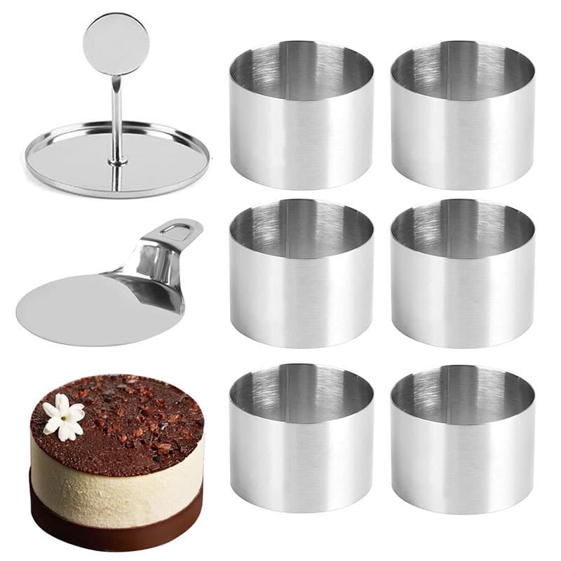 Stainless Steel Round Small Mousse Ring Cake Mold Rice Ball Mold Cold Dish Mold Heart-Shaped Tiramisu Mold