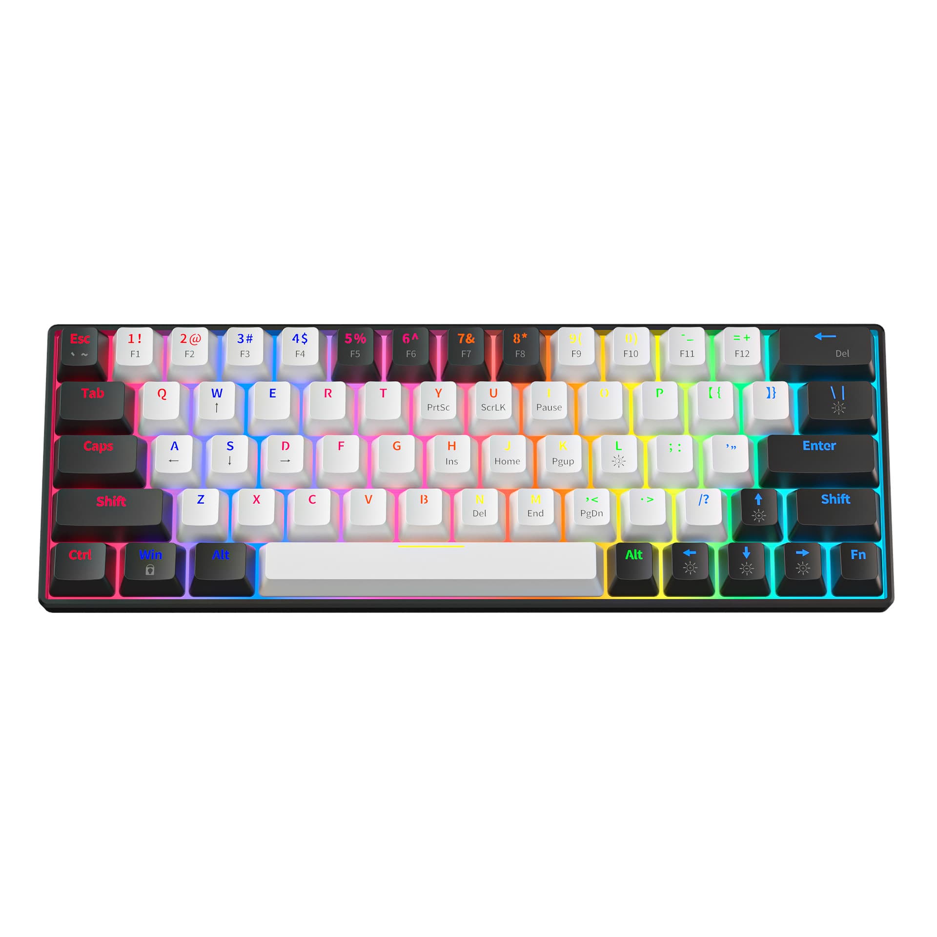 KA646 Gaming Mechanical Keyboard, Full Key Anti-Ghosting, Hot-Swappable Blue/Red Switches, 63-Key Wired Keypad for PC Gaming