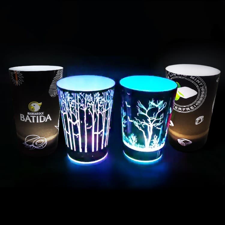 LED Induction Cup Lights Up When Water Is Added 12OZ Glowing Wine Glass Bar Party Holiday Atmosphere Flash Cup