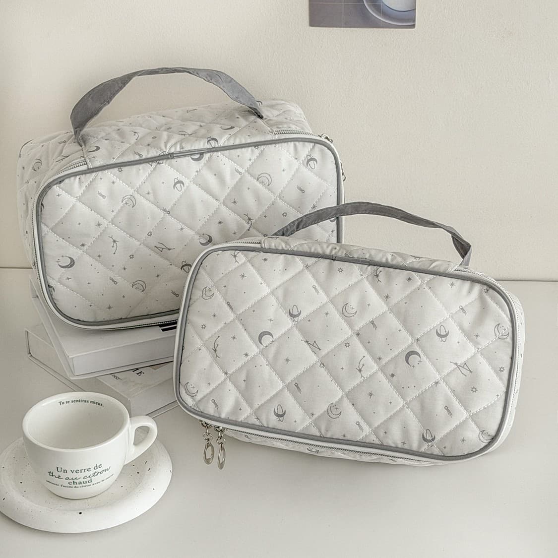 Cross-border Xingyue plain color portable cosmetic bag large capacity multi-layer portable out-going cosmetic bag storage bag