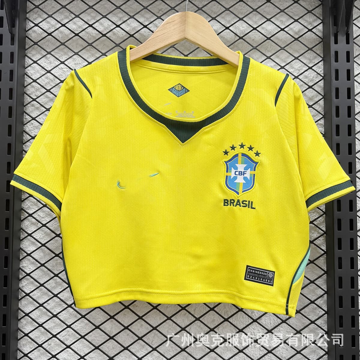 World Cup Brazil Home Jersey Crop Top Tank Top Summer Women's Casual Short Sleeve Football Fan Apparel for USA, Canada, Mexico