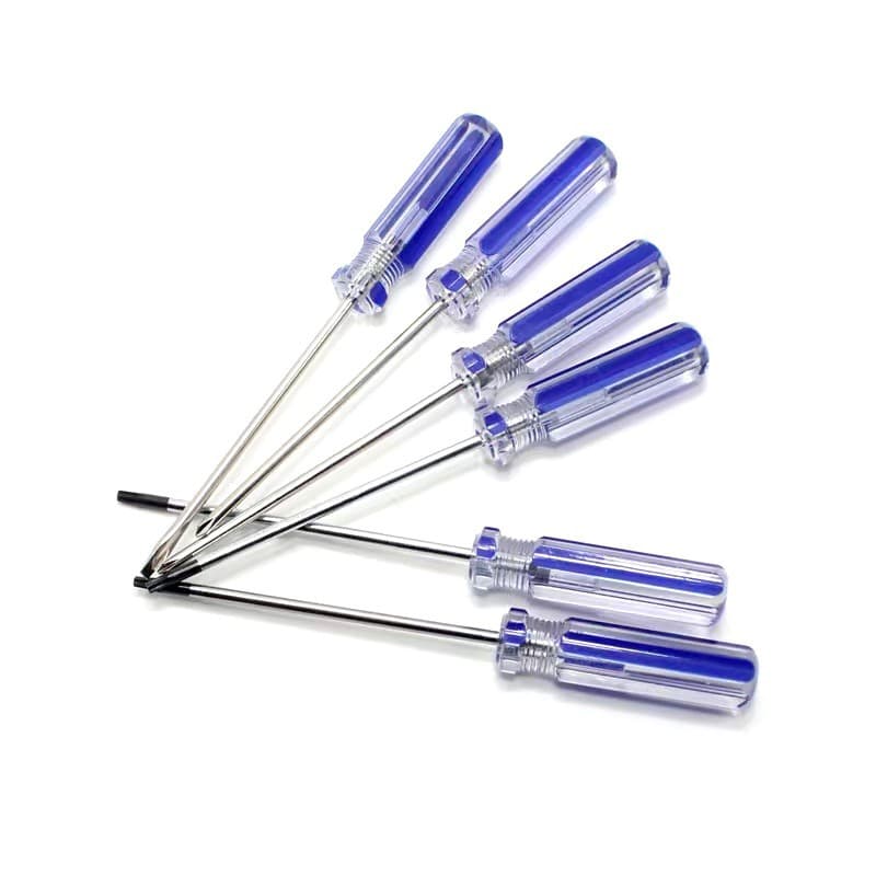 Supply blue stripe screwdriver crystal transparent magnetic tool, laptop tablet repair combination hardware factory.