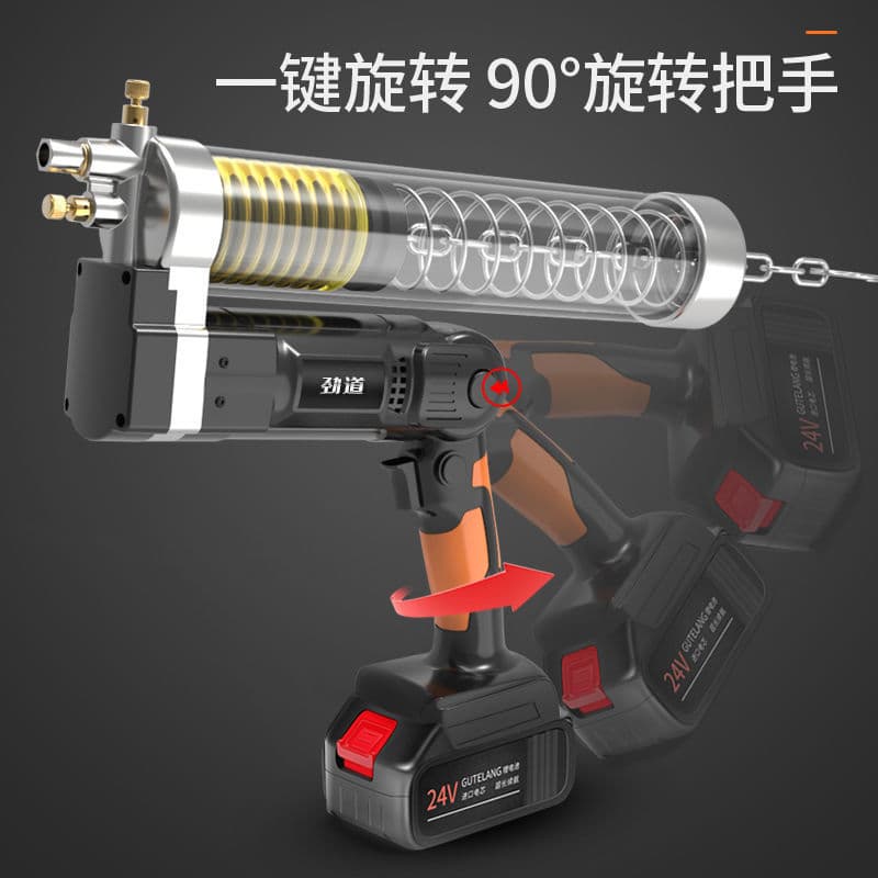 Electric grease gun, rechargeable lithium battery, compatible with caterpillar and barrel grease, universal wireless portable high-pressure for excavators.