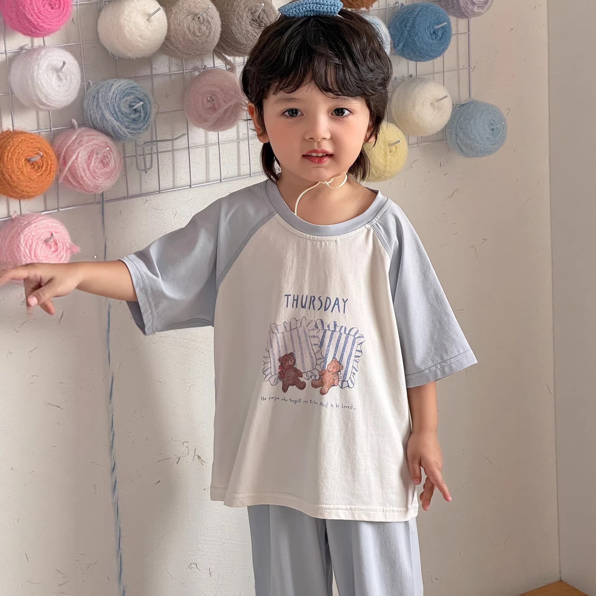 Children's Homewear Summer Thin Short Sleeve Long Pants A-Class Modal Cotton Breathable Air Conditioning Wear Pajamas for Boys and Girls