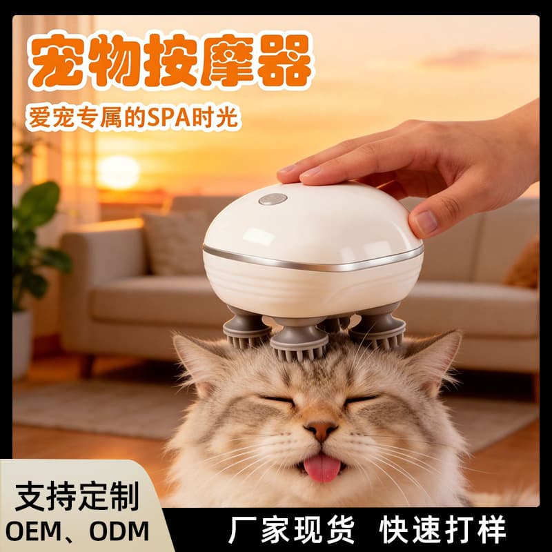 Pet Massager Small Electric Scalp Massager Cat Grooming Home Portable Electric Massager Cross-Border
