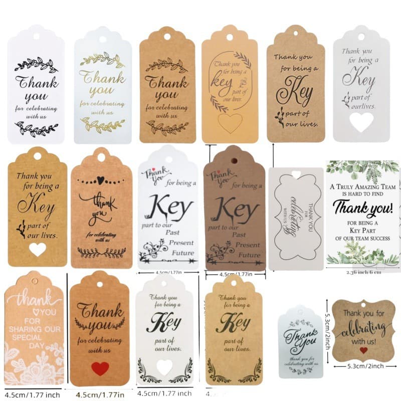 Cross-border kraft paper "thank you" labels, DIY hanging card tags and pendants for holiday blessing gifts