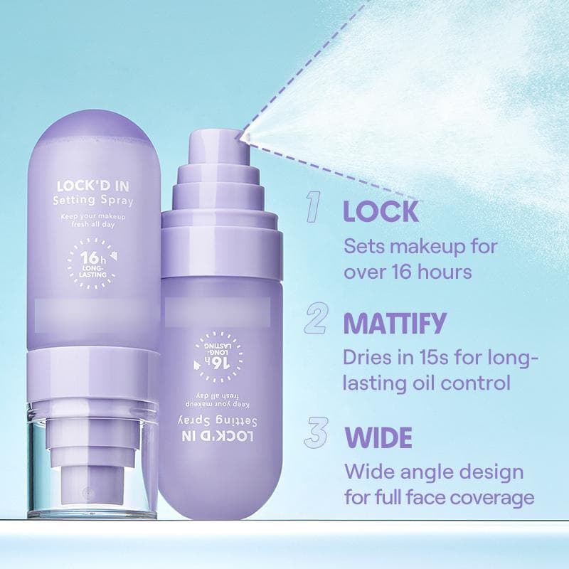SHEGLAM Lock'd In Setting Spray Oil-Control Long-Lasting Makeup Setting Spray Anti-Shine Non-Greasy