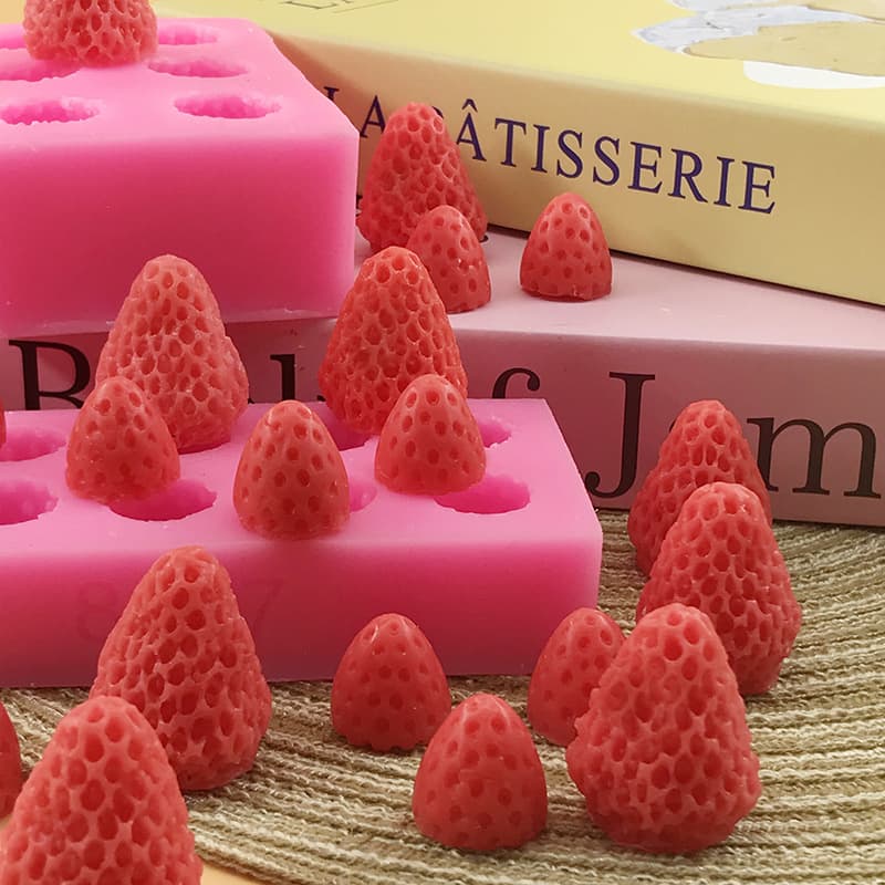 Strawberry Size Silicone Molds Scented Candle Chocolate Sugar Art Baking Tools Irregular Shape Cartoon DIY Molds for Food Pastries