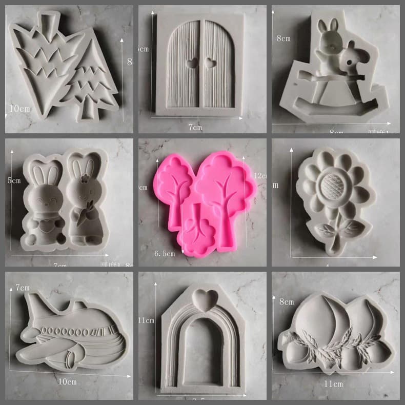 New Airplane Door Tree Peach Bottle Rabbit Dress Cloud Star Shell Rocking Horse Delete Xiaokexin Gege Fondant Mold