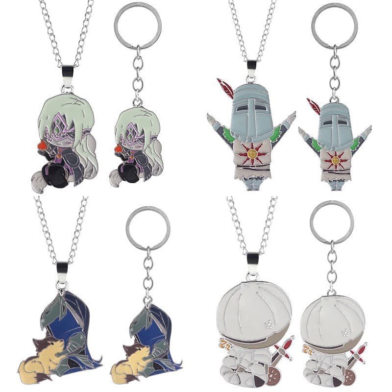 Dark Souls Sun Knight Solaire Colorful Cartoon Character Necklace Keychain Pendant Accessories Wholesale