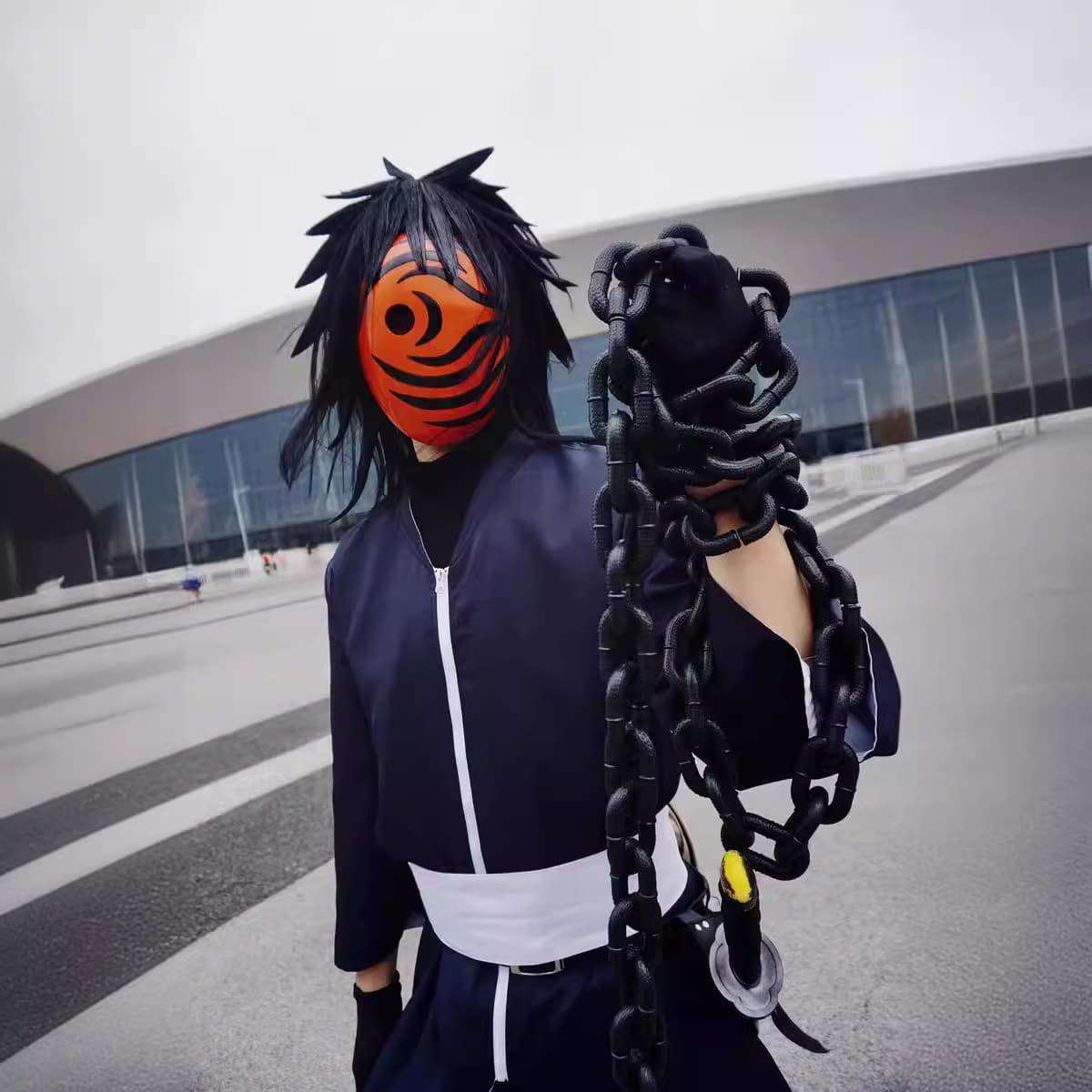 Naruto Red Moon Night Obito Cosplay Costume Masked Man Cosplay Outfit