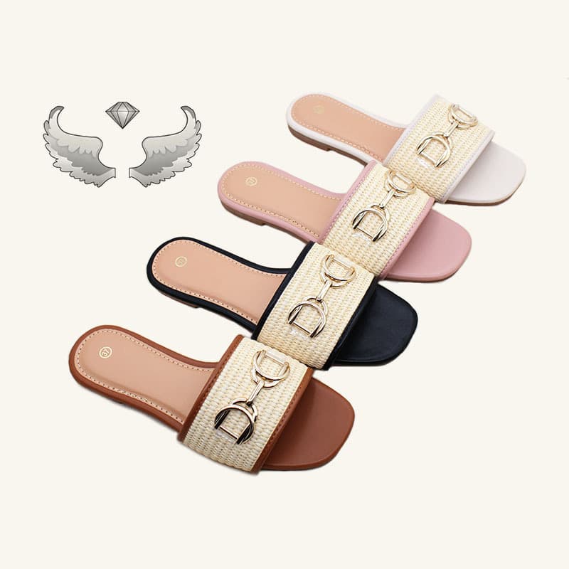 2025 New Fashion Flat Sandals Soft Sole Outdoor One-Strap Slippers for Women Direct Export