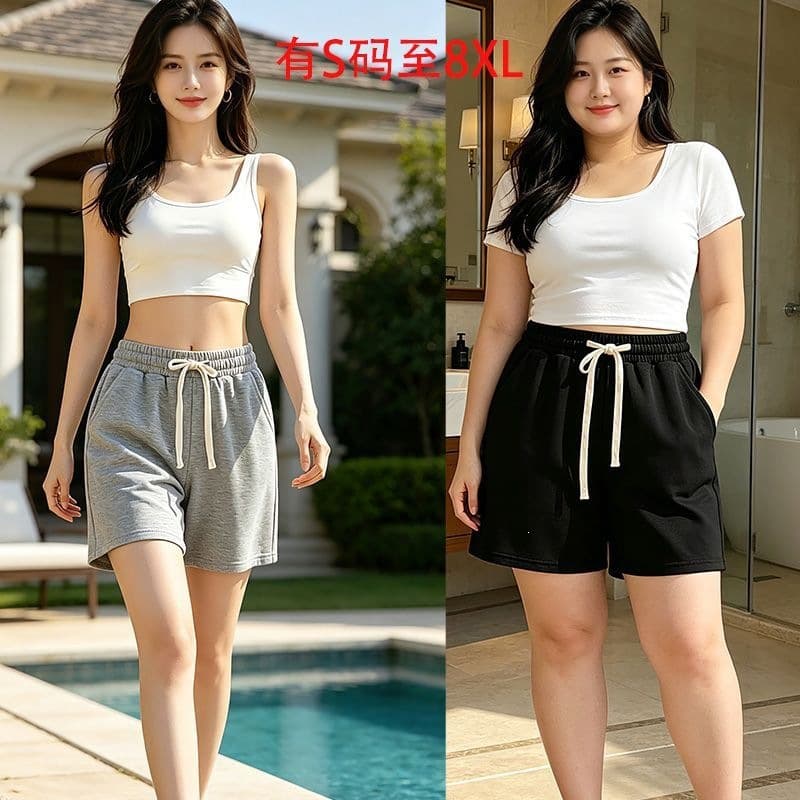 Summer Solid Color Cotton Shorts for Men and Women, Sports Running Loose Fit Five-Point Shorts, Casual Trendy Mid-Length Shorts