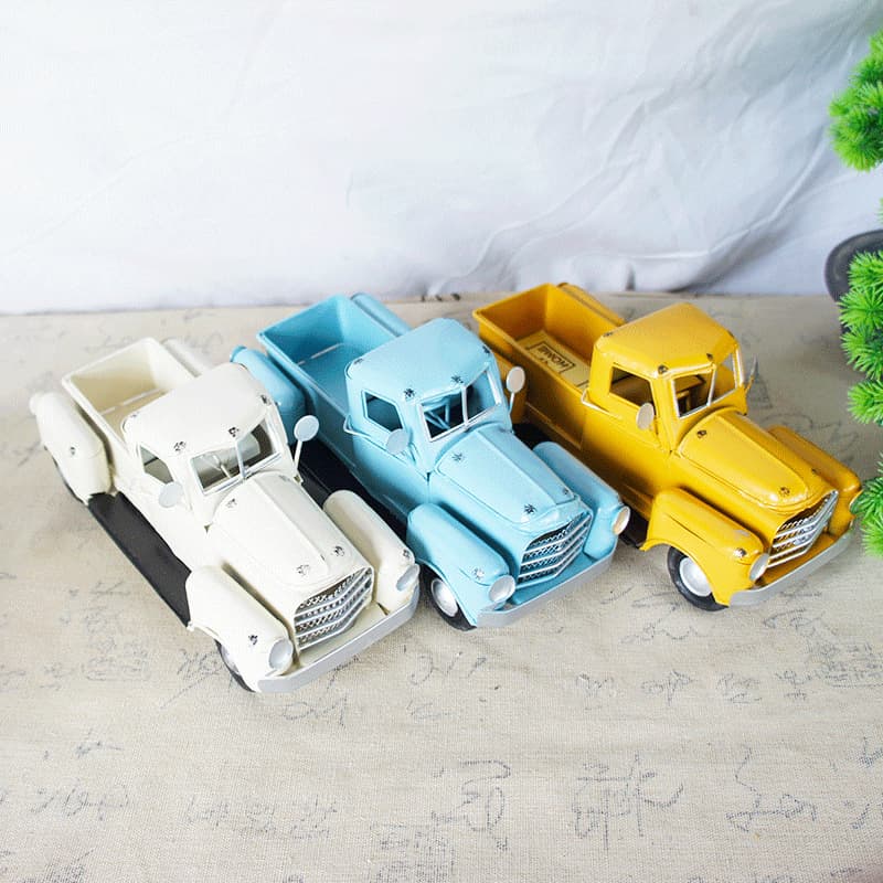 New Small Truck Blue Handmade Metal Crafts Home Decorations Children's Gift Genuine Goods