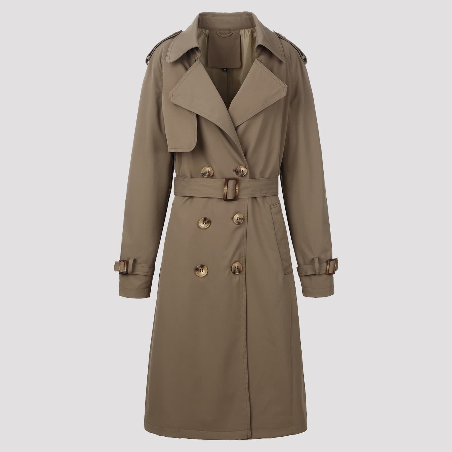 European and American cross-border classic women's lapel windbreaker double-breasted lace-up belt corset, crisp and elegant, wholesale in stock