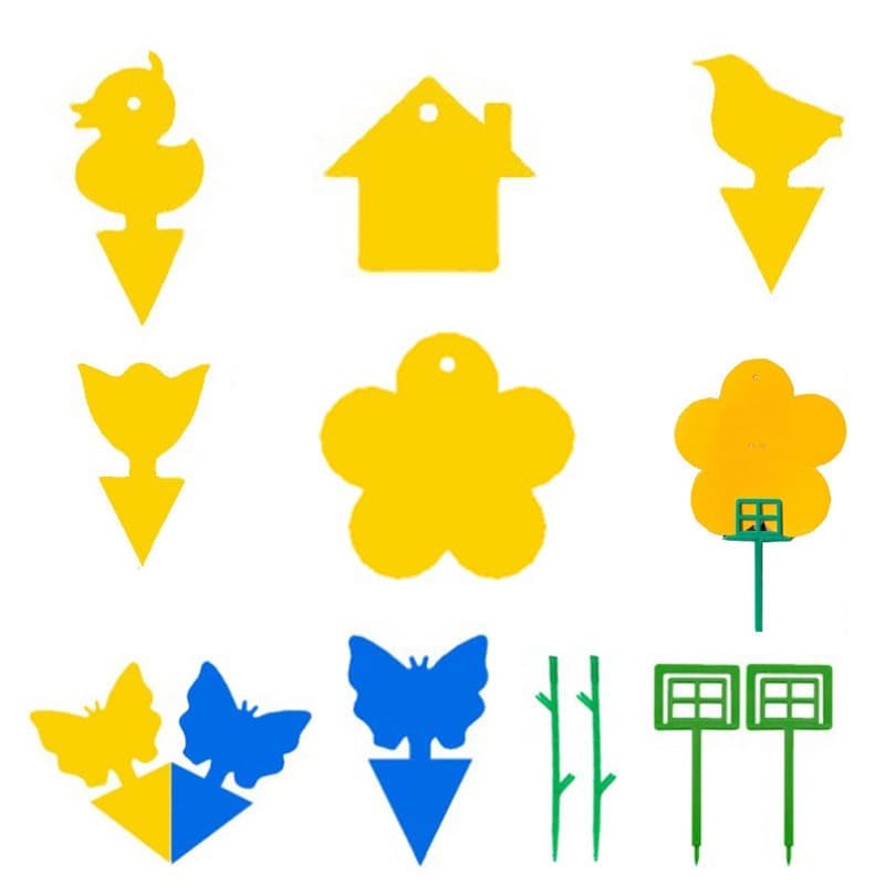 Double-sided Yellow Sticky Board Butterfly Flower Shape Insect Trap, Garden Horticulture Fly Trap, Insect Sticker