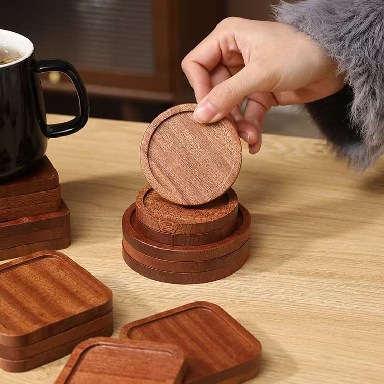 Walnut Wood Coaster Solid Wood Japanese Tea Ceremony Tea Cup Holder Storage Tea Set Accessories Coffee Heat Resistant Insulation Mat