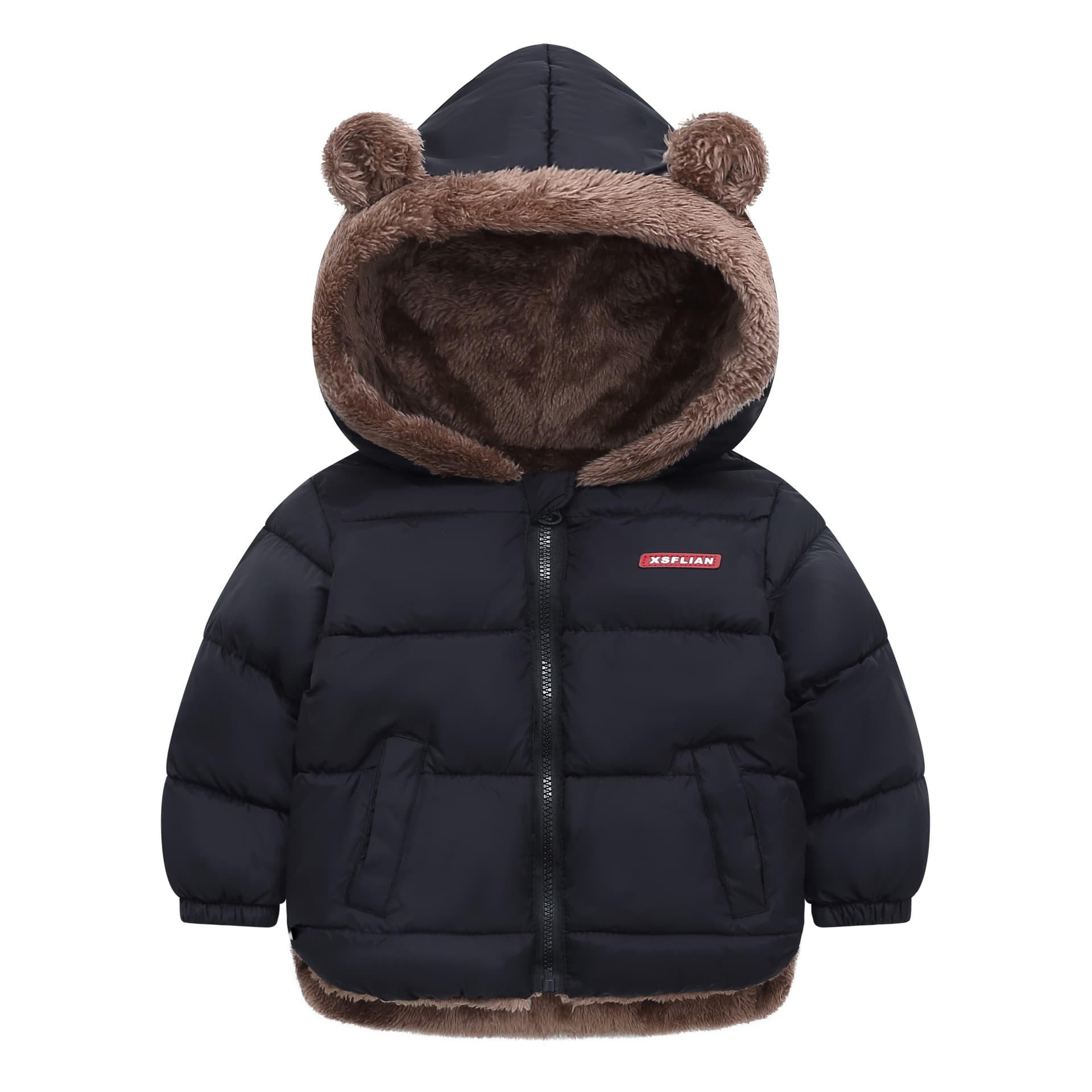 Foreign trade children's cotton clothing, lamb's wool winter thickened boys' and babies' short girls' cotton-padded jackets and hooded jackets