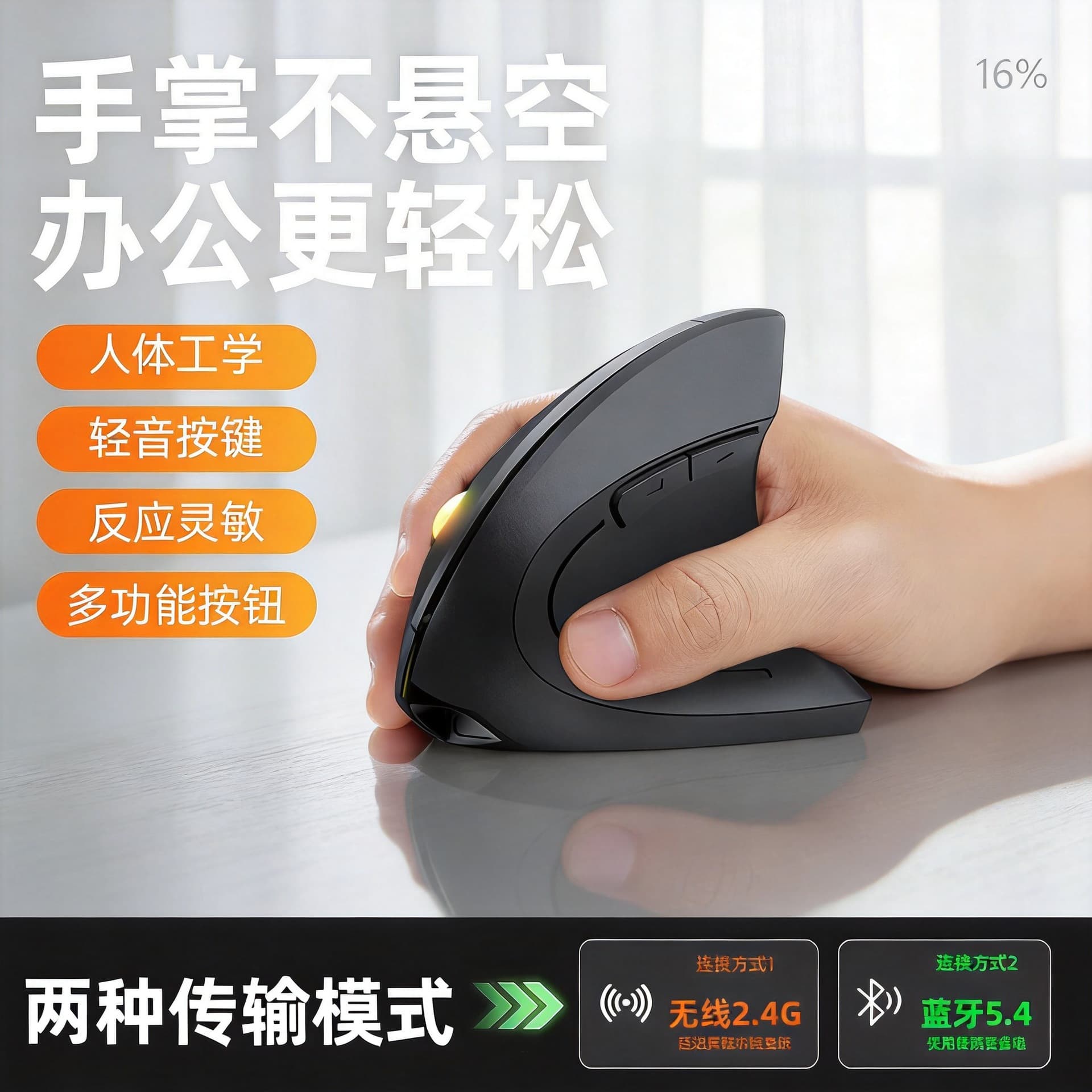 Senlangni M830 Cross-border Premium Vertical Gaming Mouse Rechargeable Silent Ergonomic Office Mouse