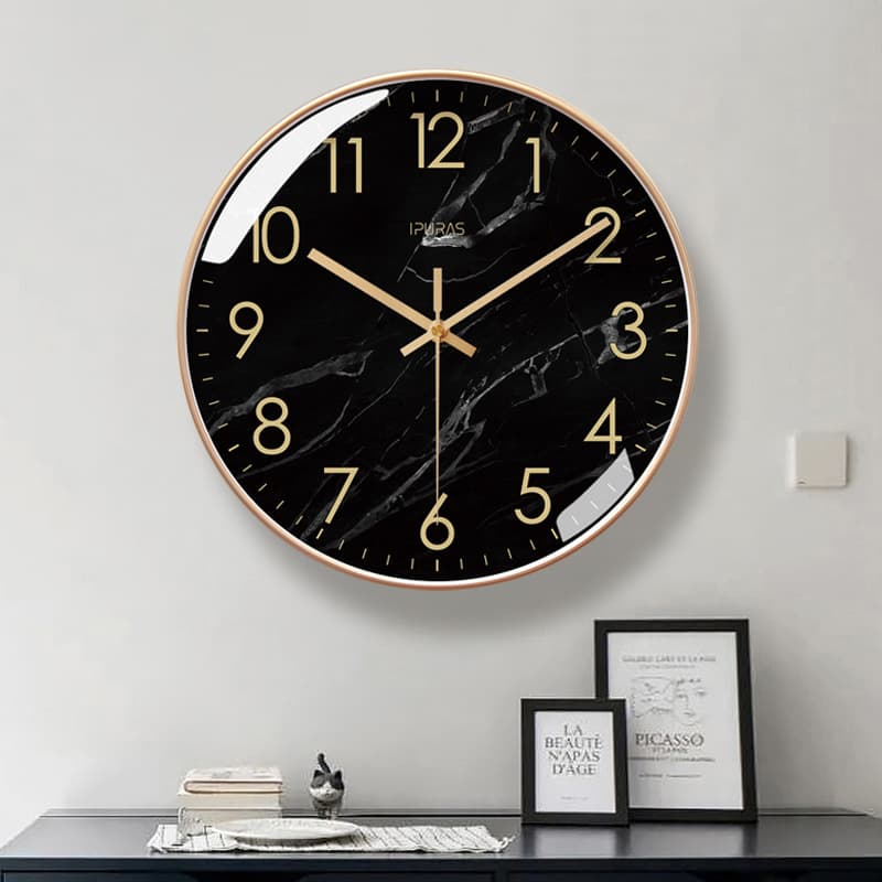 Yipula 6278 Wall Clock Living Room Clock Simple Marble Texture Nordic Fashion Home Wall Clock Quartz Clock
