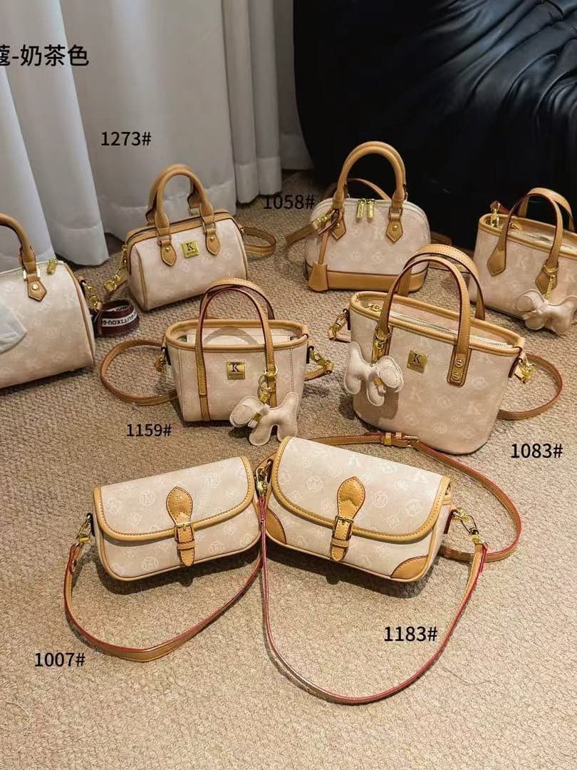 Guticao's new series of milk tea-colored fashionable one-shoulder crossbody bags, Western-style large-capacity bucket bags, versatile vegetable baskets
