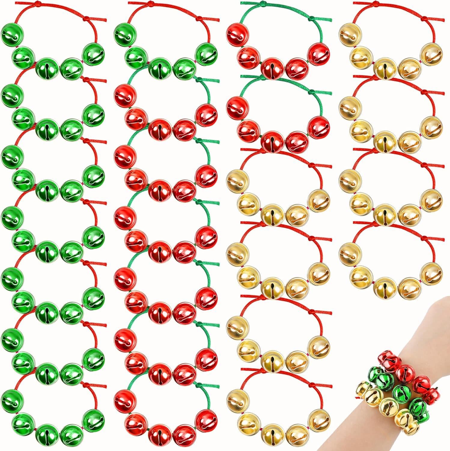 New Adjustable Christmas Bell Bracelet Cross-border Christmas Gift Hand-woven Colorful Decorative Pendant