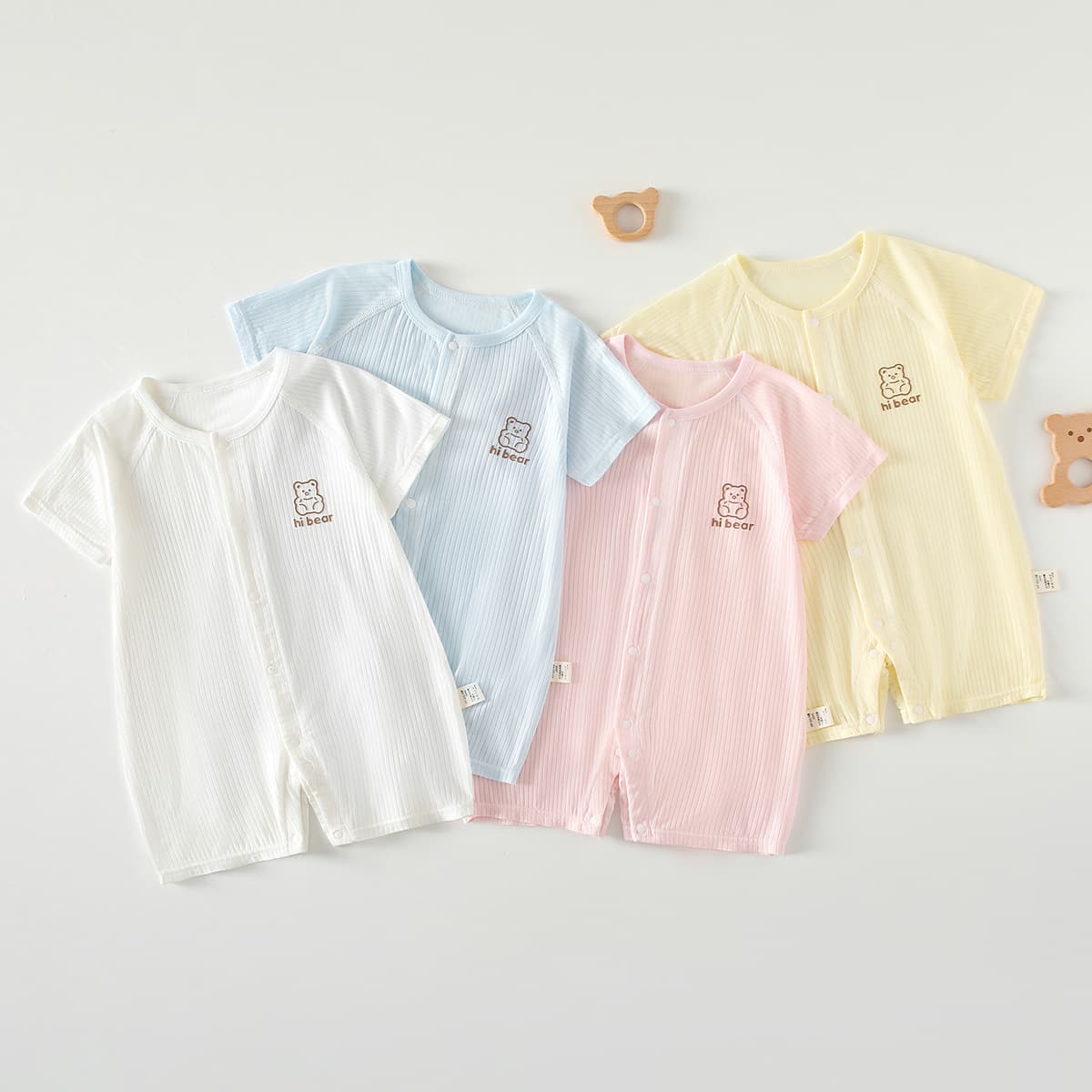 Baby Short-Sleeve Bodysuit Summer Thin Air Conditioning Suit Boys and Girls Baby Romper Summer Wear