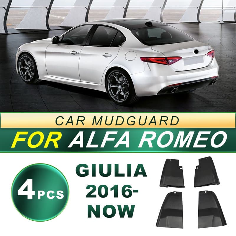 Compatible with Giulia Alfa Romeo Sedan Fender Mud Flaps Soft Rubber Mudguard Accessories