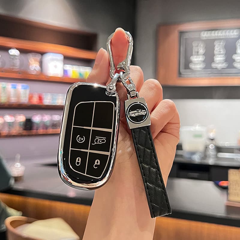 Key case for Jeep Compass, Grand Cherokee, Free Light, Commander, Renegade - Women's Clip-on