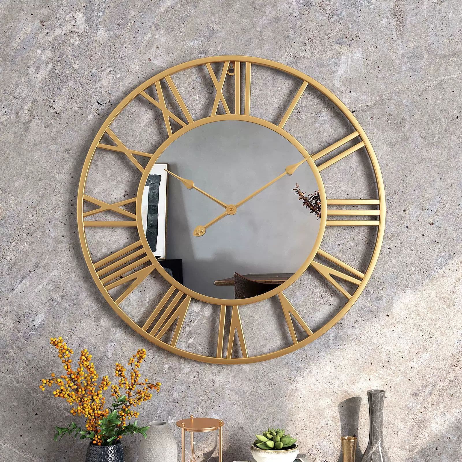 58 Wall Clock Light Creative Simple Clock Living Room Modern Home Silent Decorative Iron Art
