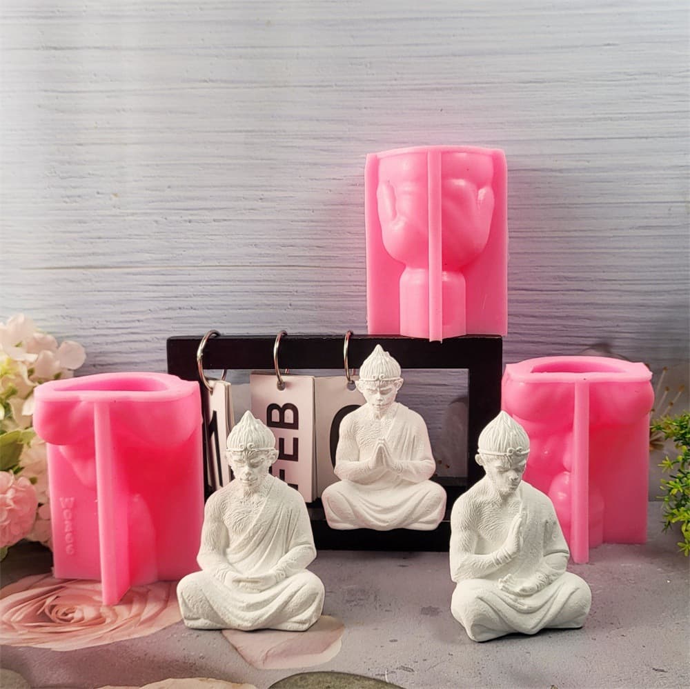 One-Hand and Two-Hand Open Palm Wukong Gypsum Ornament Candle Mold Silicone Mold DIY Gypsum Silicone Mold W0364