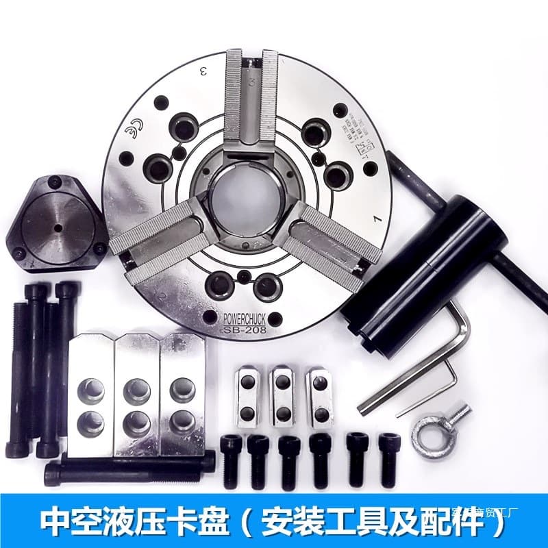 Wholesale Hollow Three-Jaw Chuck Hydraulic Power Solid Chuck Oil Pressure Chuck 5 6 8 10 Inch Taiwan Standard Hardened