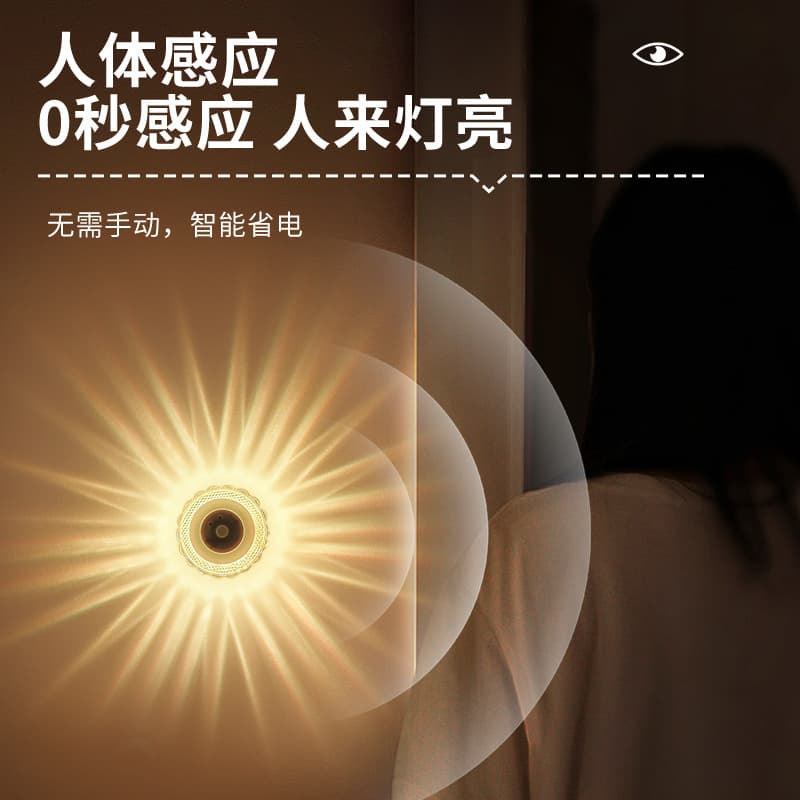 Intelligent induction LED bedside night light remote control dual-mode clock display time bedroom light effect rechargeable atmosphere light