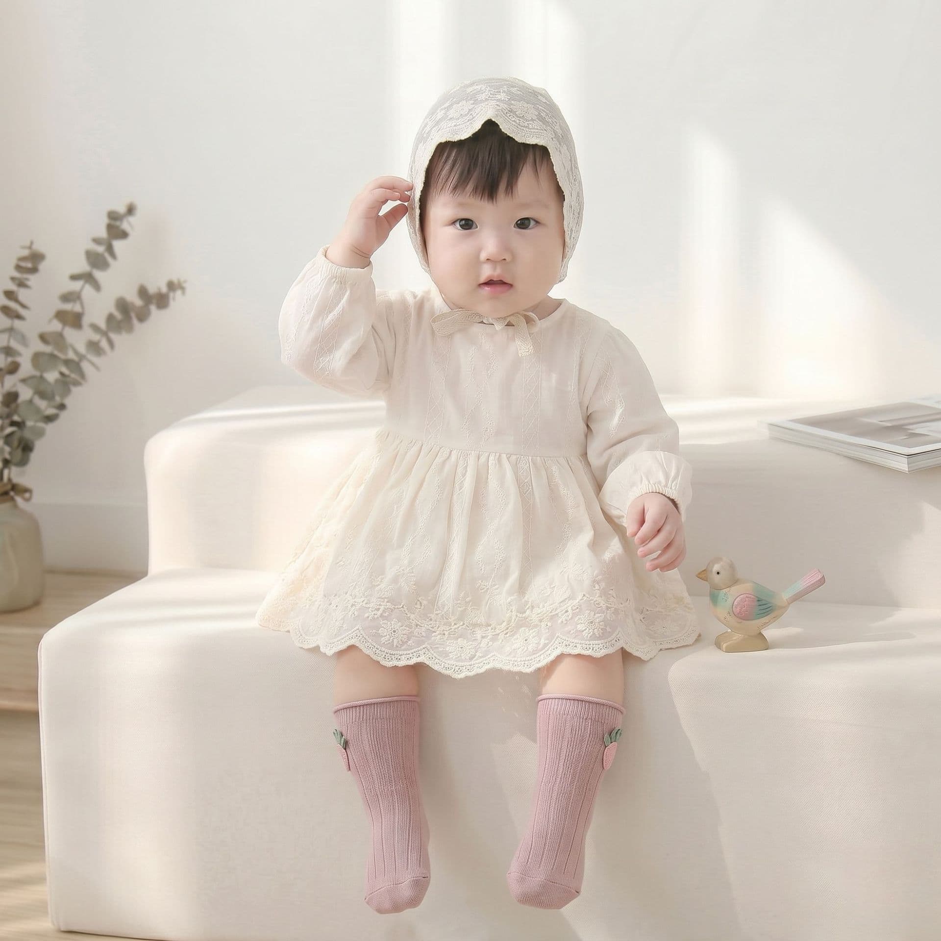 Cross-border Four Seasons Korean-style Dopamine Baby Girl Rolled-edge Short Socks, Comfortable and Breathable, Non-binding