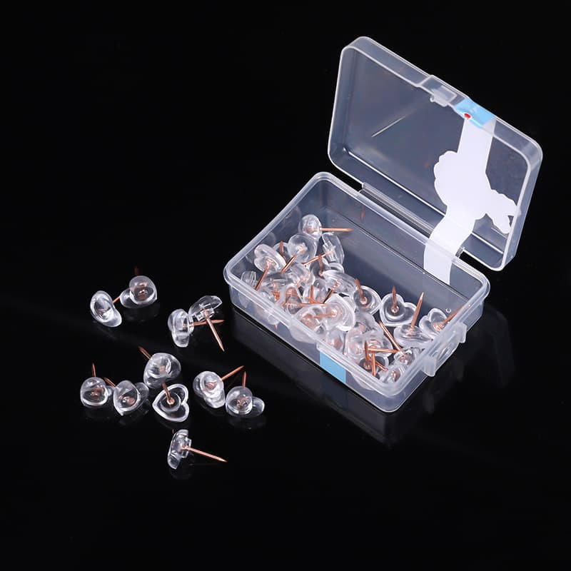 Heart-shaped thumbtacks, T-shaped thumbtacks, photo wall thumbtacks, creative and cute peach heart cork pushpins, transparent thumbtacks
