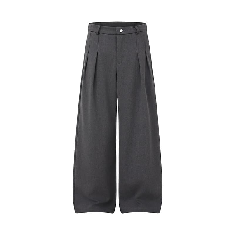 Nanxia Disguise Trendy Brand American Pleated Wide-Leg Casual Straight Trousers Vintage Old Money Style A-Line Fit Versatile Pants