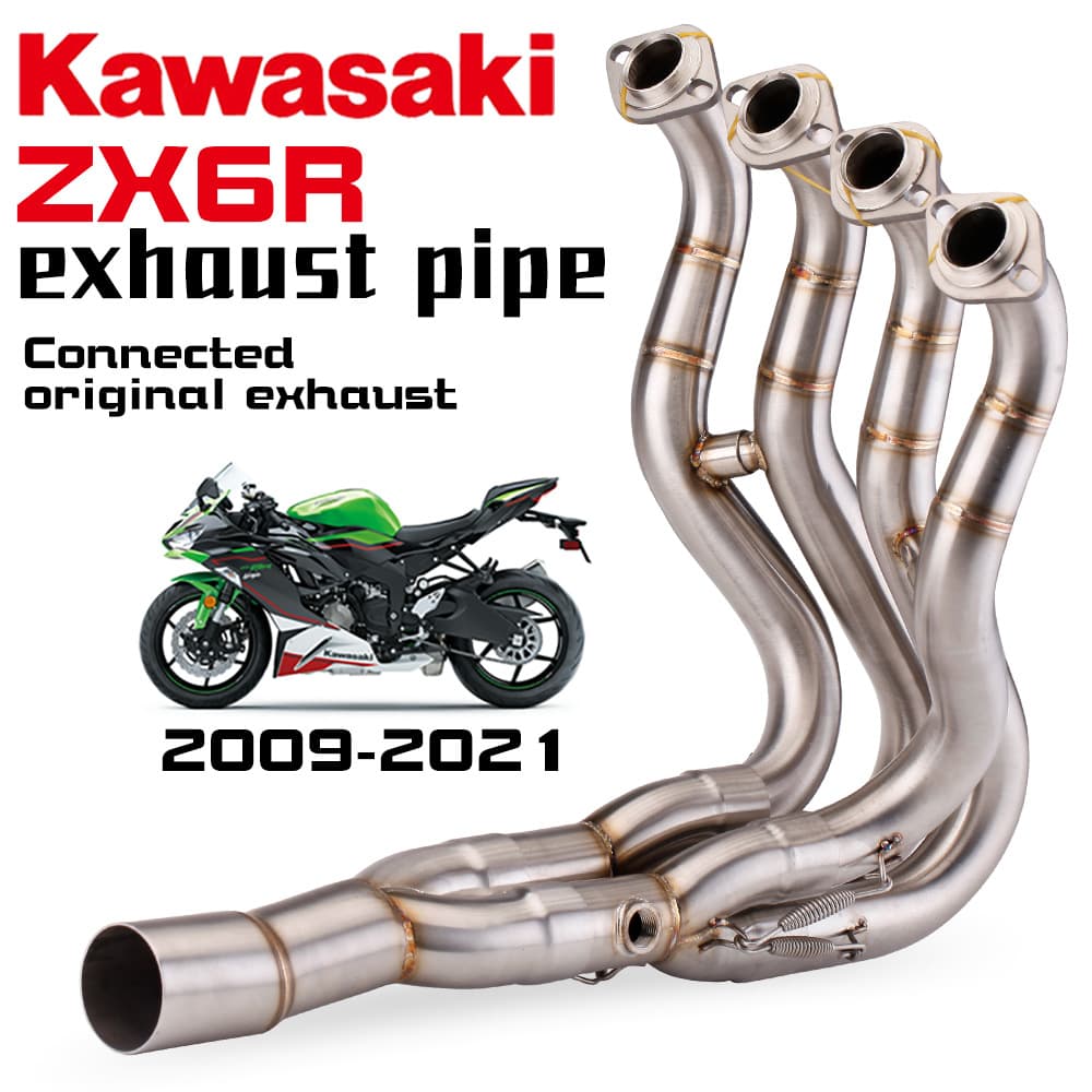 Suitable for ZX6R 636 special motorcycle exhaust pipe, stainless steel front section, side upper middle section modification 09-21 model