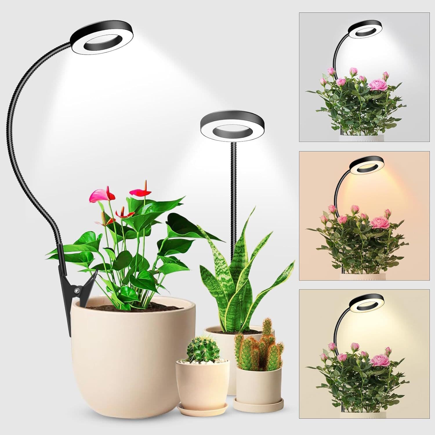 New Flowerpot Clip Plant Light Grow Light USB Dual-color Two-in-One Timer Dimmer Full Spectrum Fill Light