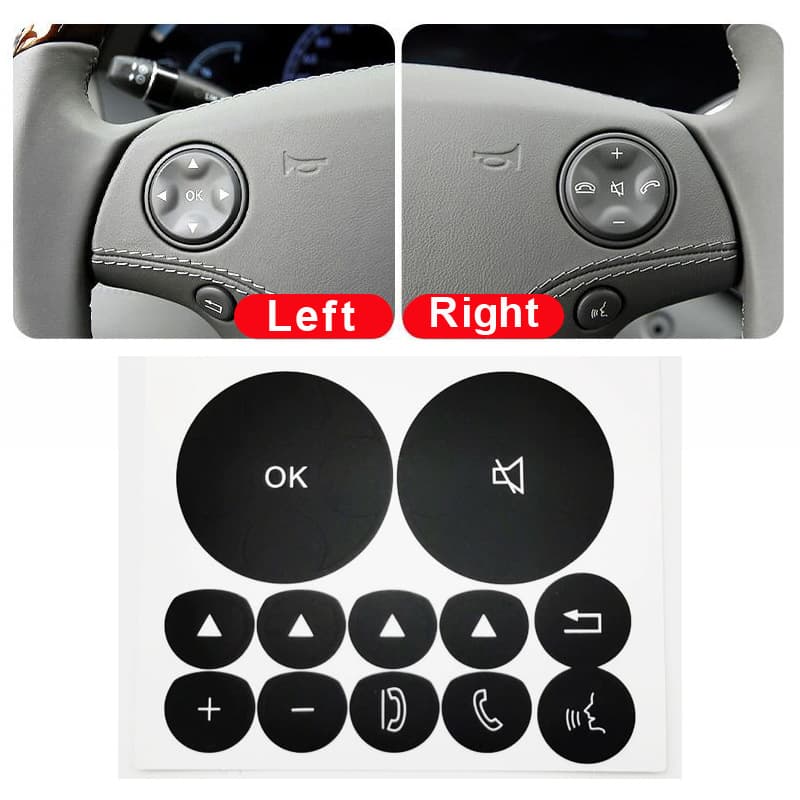 Benz W221 2006-2009 Steering Wheel Black Button Repair Sticker