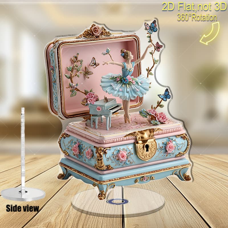 2D Rotating Acrylic Ballerina Pattern Decoration Christmas Home Desktop Ornament