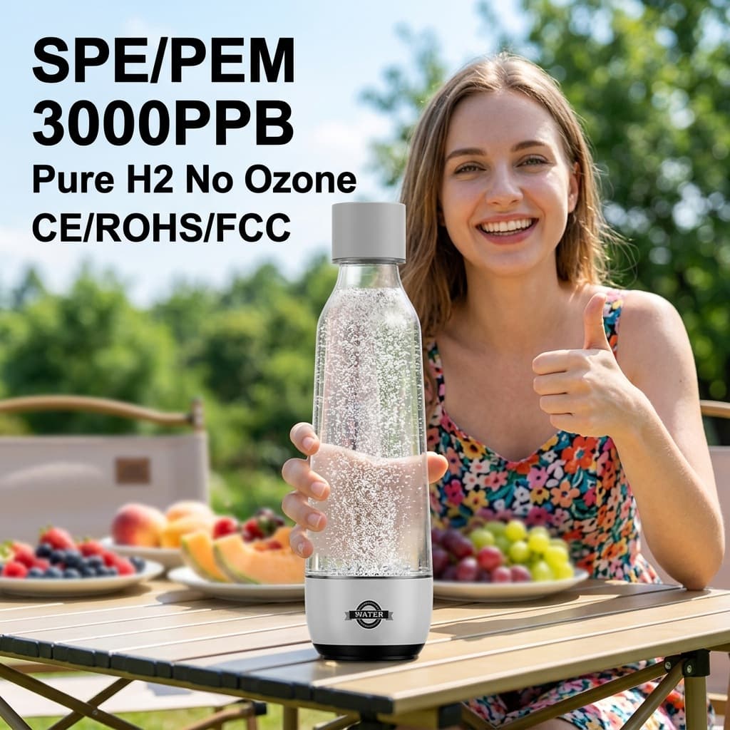 Source Factory Hydrogen-Rich Water Bottle with Hydrogen-Oxygen Separation, High-Concentration Electrolysis Hydrogen Water Cup, High-Tech Water Bottle