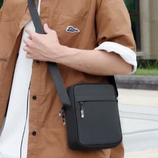 Men's Handbag Shoulder Bag Fashion Texture Cross-Border New Style Single Shoulder Bag Customizable LOGO Commute Business Crossbody Bag