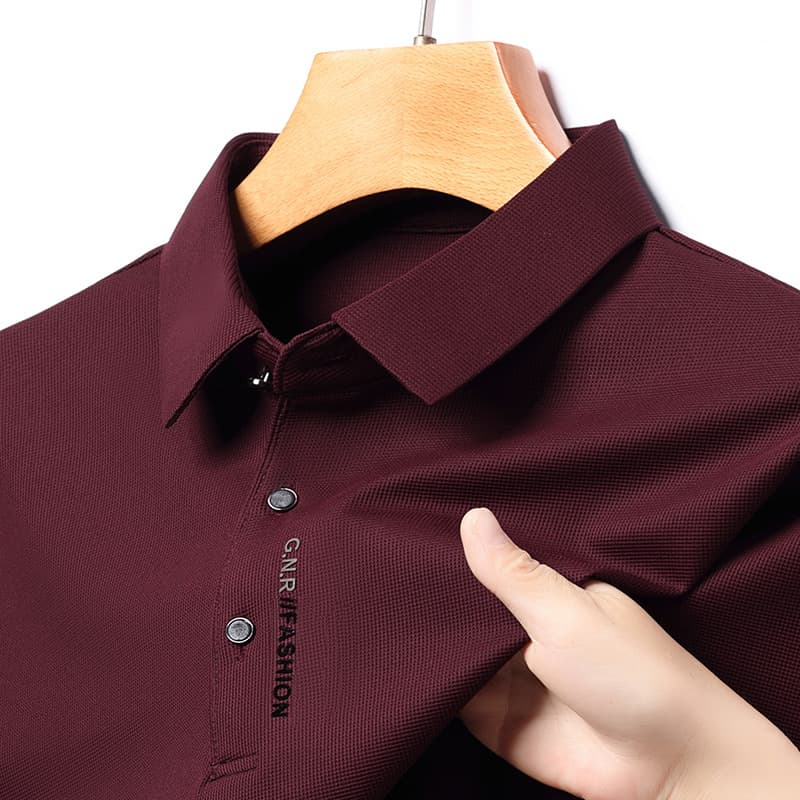 2025 Spring/Fall New Men's Polo Shirt Long Sleeve Turn-down Collar Business Casual T-Shirt Drop Shipping