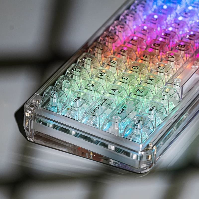 Transparent Ice Crystal Keycap Full Set, Universal for Mechanical Keyboards 61-Key 87-Key 98-Key 104-Key Crystal Keycaps